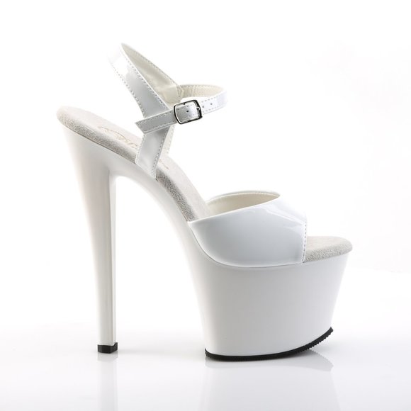 Pleaser Sky 309 White Platform Heels Sandals - Picture 5 of 5